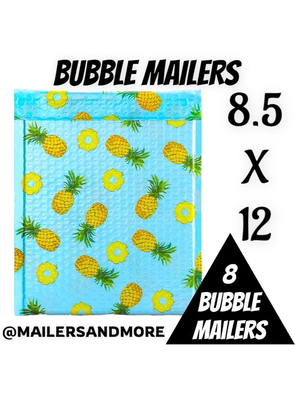 8 Count 8.5” X 12” Pineapple Bubble Mailers, Shipping Supplies, PRICE IS FIRM - Picture 1 of 5
